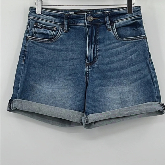Kut From The Kloth Chloe Boyfriend Rolled Cuff Denim Shorts - Size 4 - Picture 2 of 7